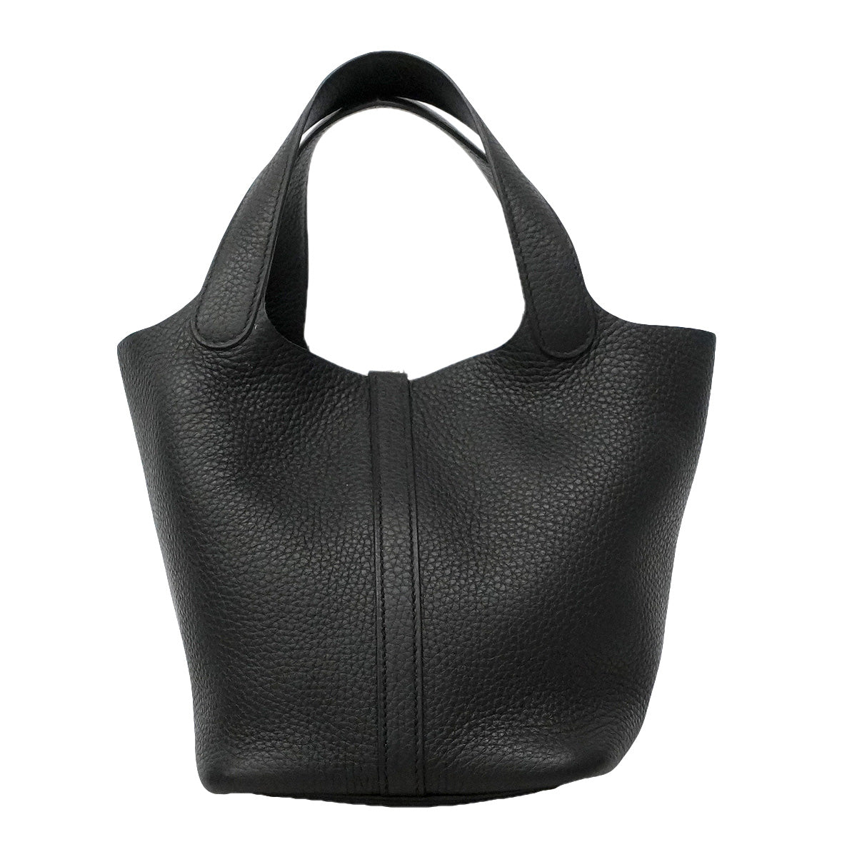 【6ia1102】エルメス ハンドバッグ ピコタンロックPM トリヨンクレマンス ブラック シルバー金具 D刻印【中古】レディース