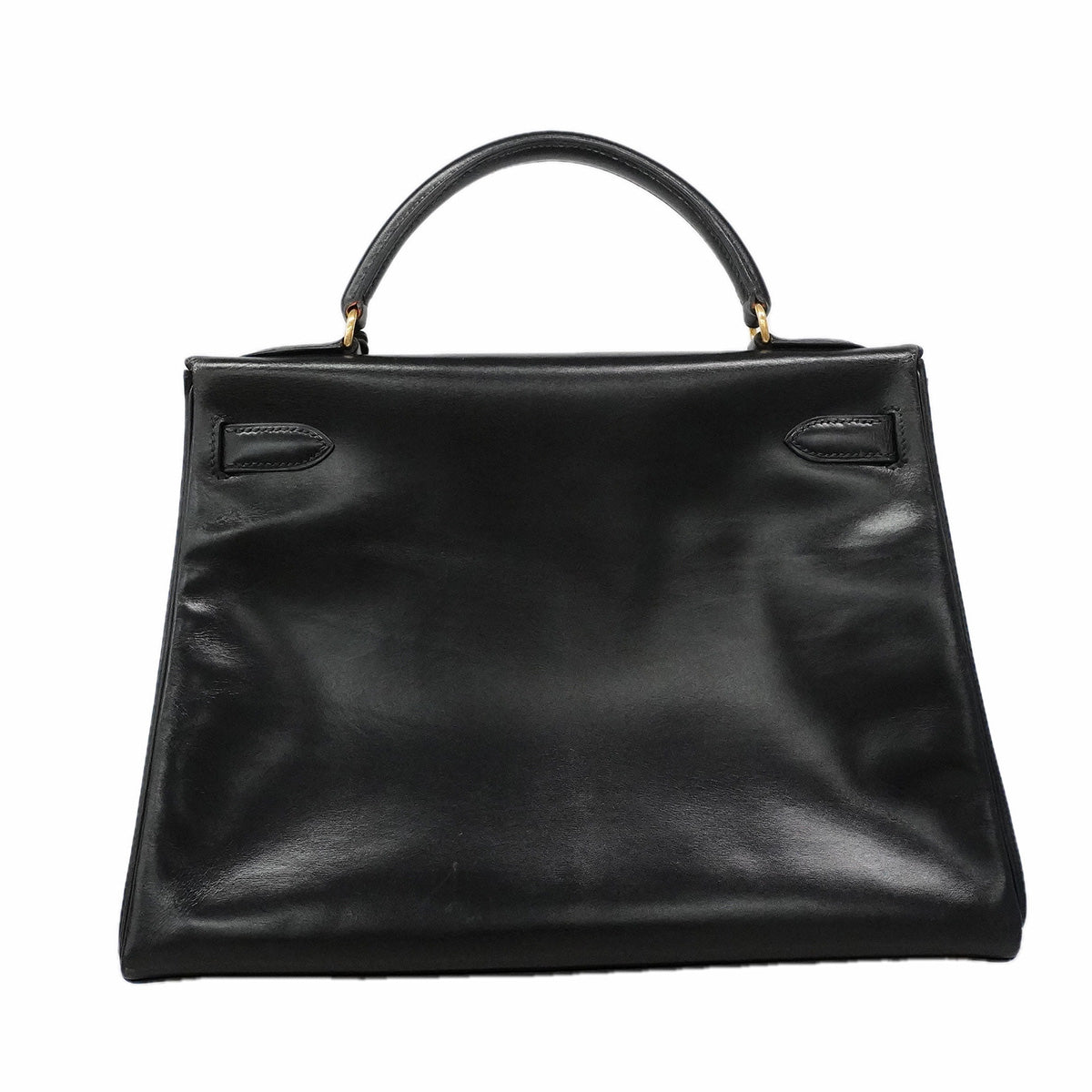 【6ia1142】エルメス ハンドバッグ ケリー32 ボックスカーフ ブラック ゴールド金具 ○W刻印 2wayバッグ【中古】レディース