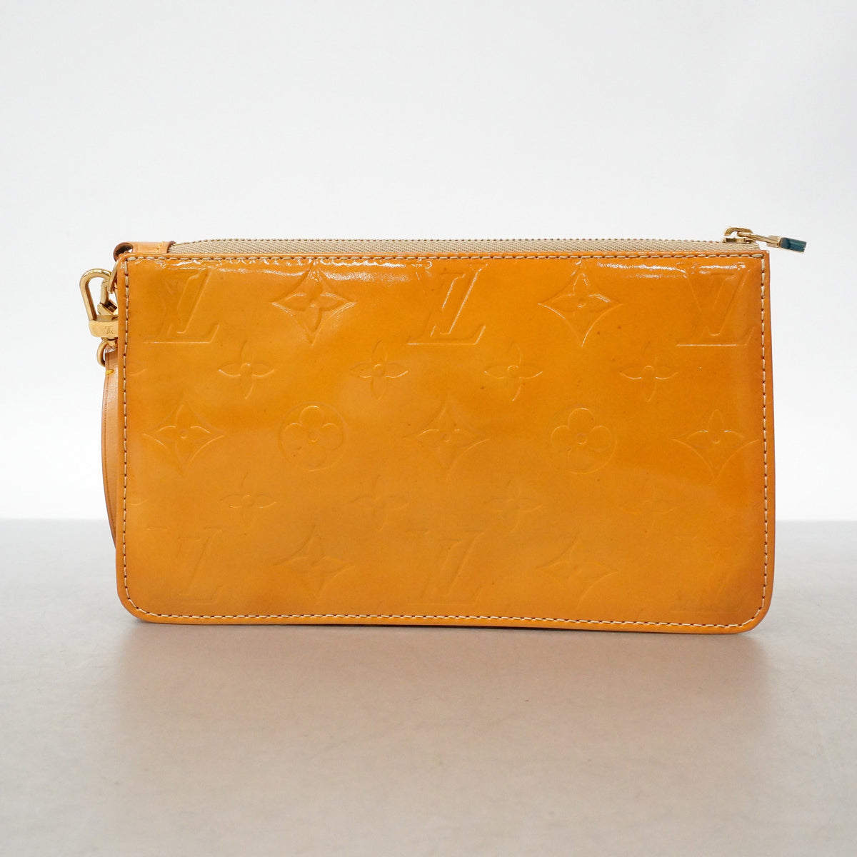 【6ib1254】ルイヴィトン ポーチ ヴェルニ レキシントン M91010 ベージュ【中古】レディース