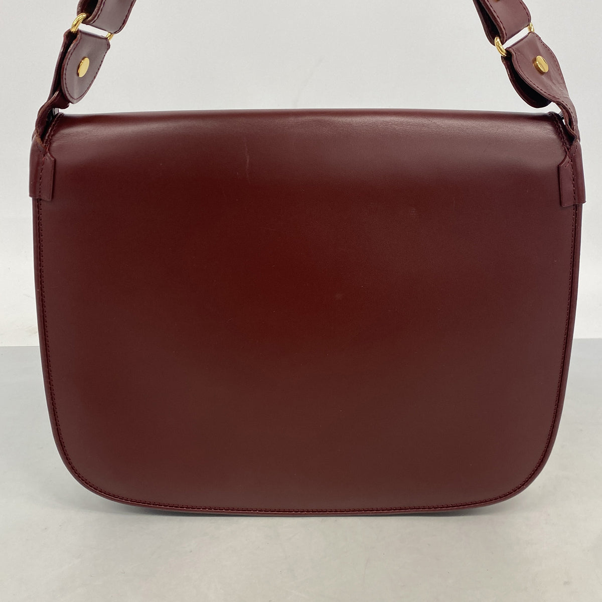【6ib1290】カルティエ ショルダーバッグ マスト レザー ボルドー ゴールド金具【中古】レディース