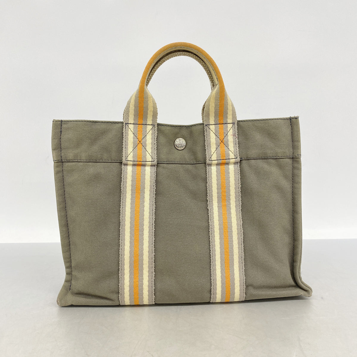 【6ib1326】エルメス トートバッグ フールトゥPM キャンバス グレー シルバー金具【中古】メンズ レディース ユニセックス
