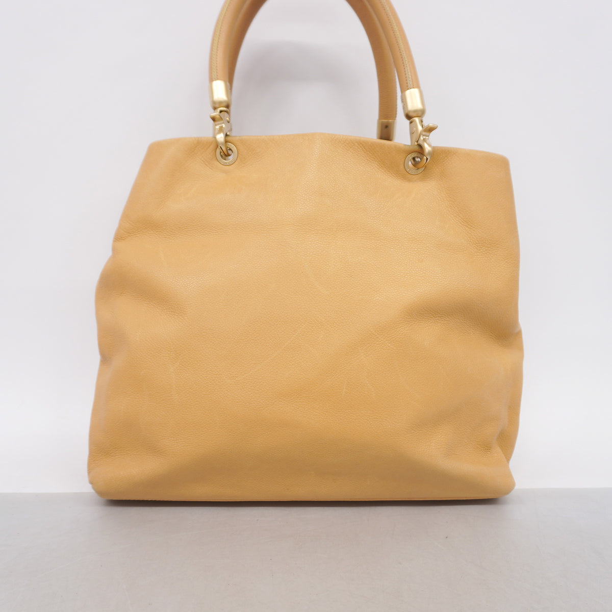 【6ib1427】シャネル トートバッグ キャビアスキン ベージュ ゴールド金具【中古】レディース