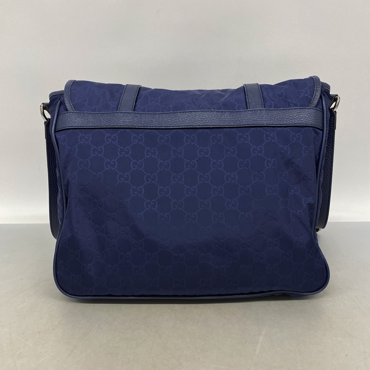 【6ib1481】グッチ ショルダーバッグ GGナイロン 510334 ナイロン ブルー シルバー金具【中古】メンズ