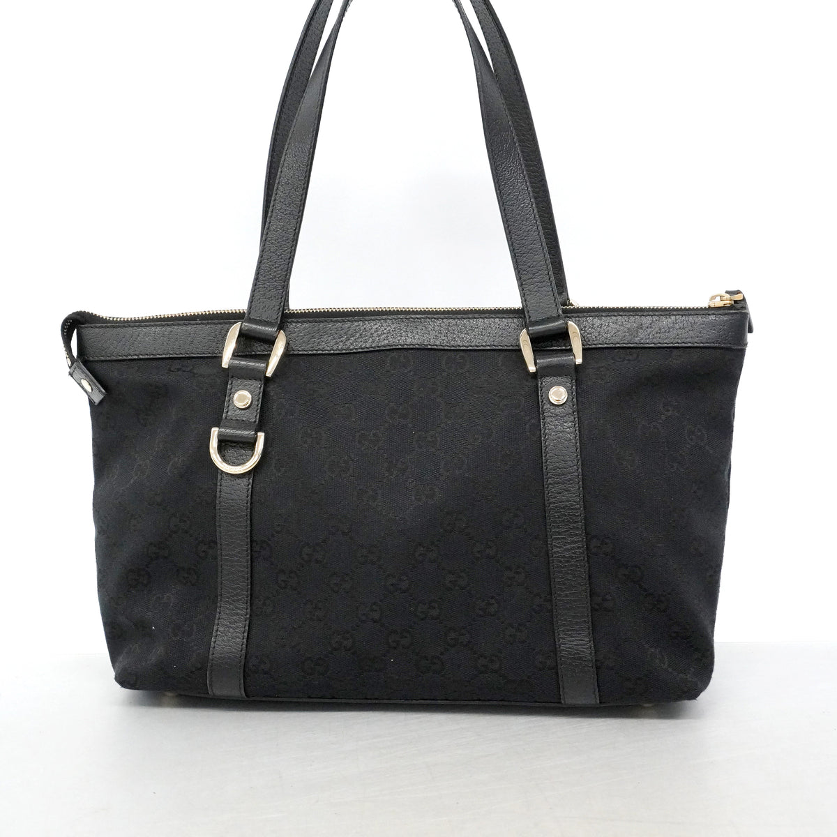 【6ib1716】グッチ トートバッグ GGキャンバス 1414700 キャンバス ブラック ゴールド金具【中古】レディース
