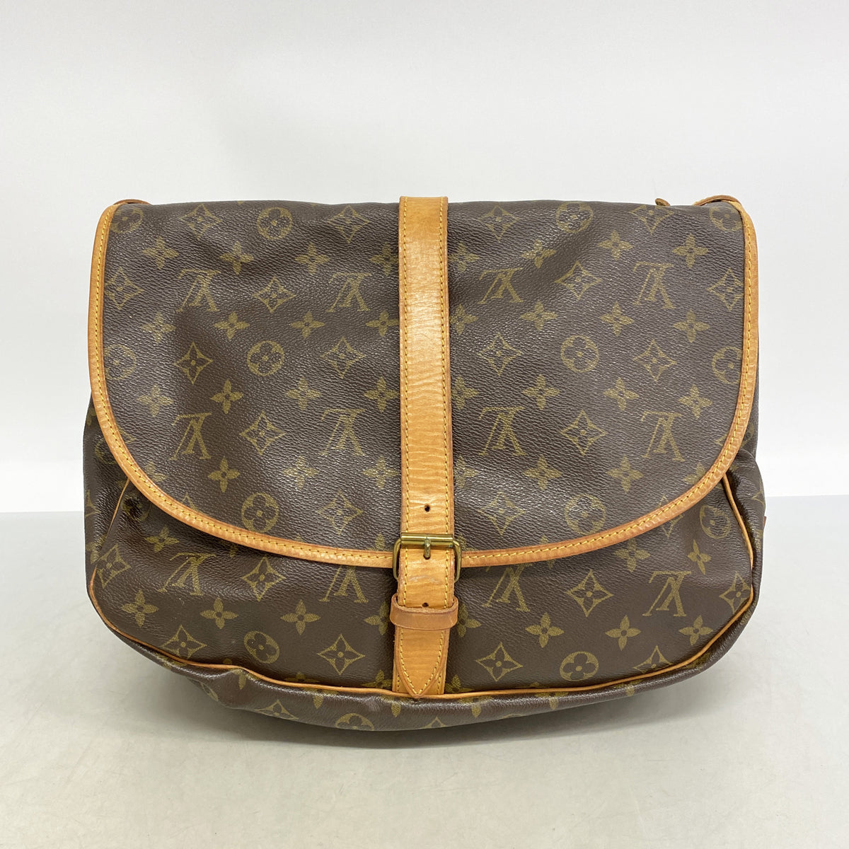 【6ib2256】ルイヴィトン ショルダーバッグ モノグラム ソミュール35 M42254 ブラウン【中古】レディース
