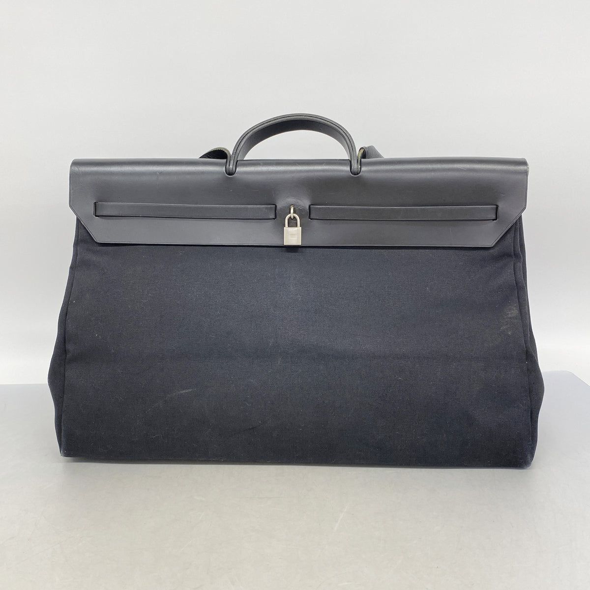 【6ib2425】エルメス ハンドバッグ エールバッグGM トワルオフィシエ ブラック シルバー金具 □C刻印 2wayバッグ【中古】メンズ レディース ユニセックス