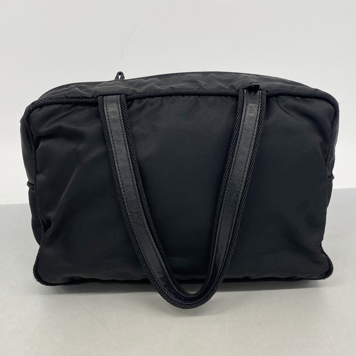 【6ib2498】プラダ トートバッグ テスート ナイロン ブラック シルバー金具【中古】レディース