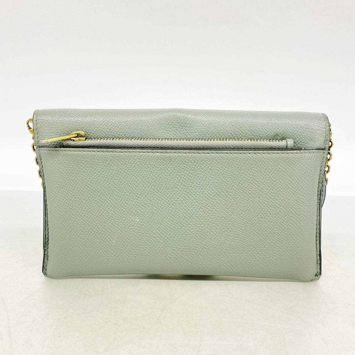 【6ib2609】クリスチャンディオール ショルダーウォレット サドル レザー グレー ゴールド金具【中古】レディース