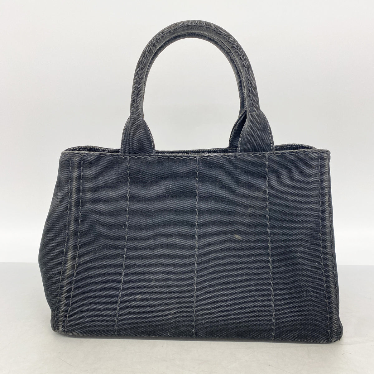 【6ib2627】プラダ ハンドバッグ カナパ キャンバス ブラック ゴールド金具【中古】レディース