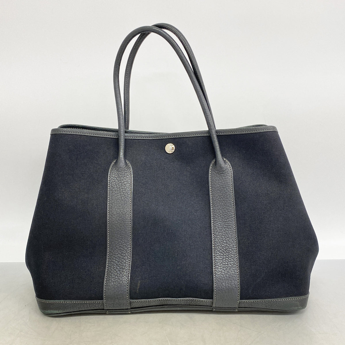 【6ib2775】エルメス トートバッグ ガーデンパーティPM トワルオフィシエ ブラック シルバー金具 □K刻印【中古】レディース
