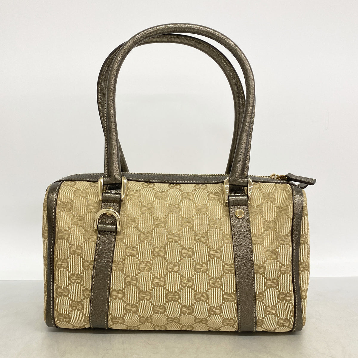 【6ib2846】グッチ ハンドバッグ GGキャンバス 130942 キャンバス ベージュ シャンパンゴールド金具【中古】レディース
