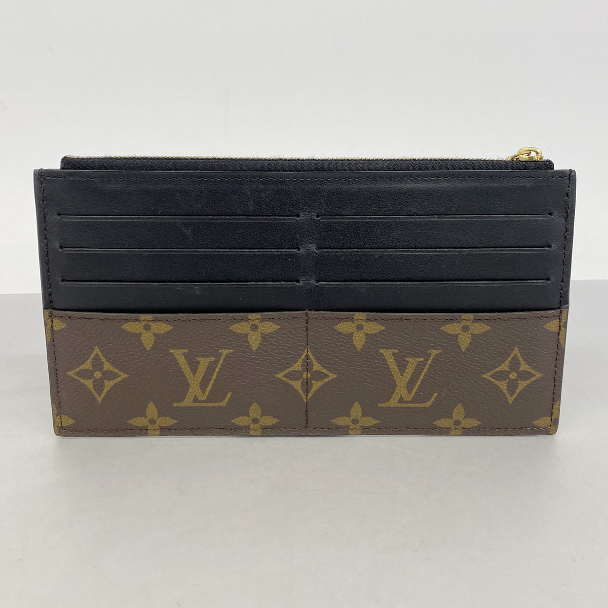 【6ic3698】ルイヴィトン 長財布 モノグラム スリムパース M80348 ブラウン ブラック【中古】メンズ レディース ユニセックス