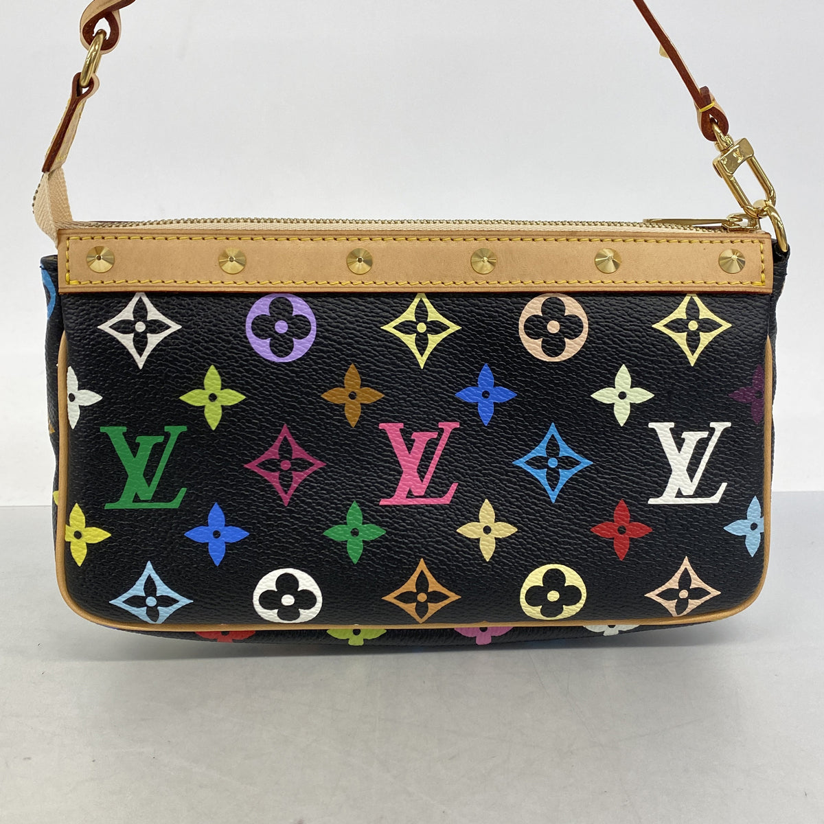 【6ic4407】ルイヴィトン ポーチ モノグラム・マルチカラー ポシェットアクセソワール M92648 ノワール【中古】レディース