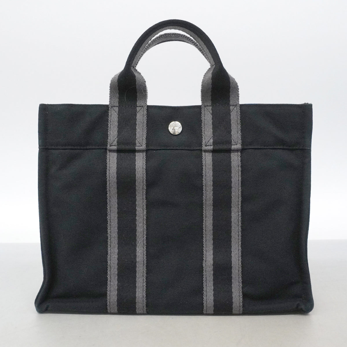 【6ic4590】エルメス トートバッグ フールトゥPM キャンバス ブラック シルバー金具【中古】メンズ レディース ユニセックス