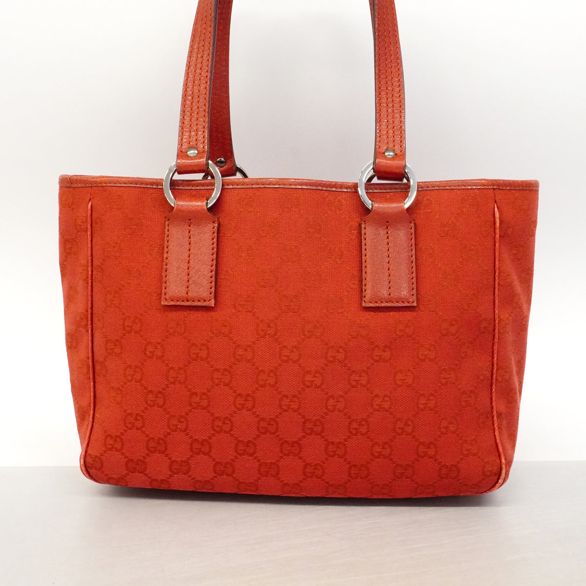 【6id4991】グッチ トートバッグ GGキャンバス 113019 キャンバス レッド シルバー金具【中古】レディース