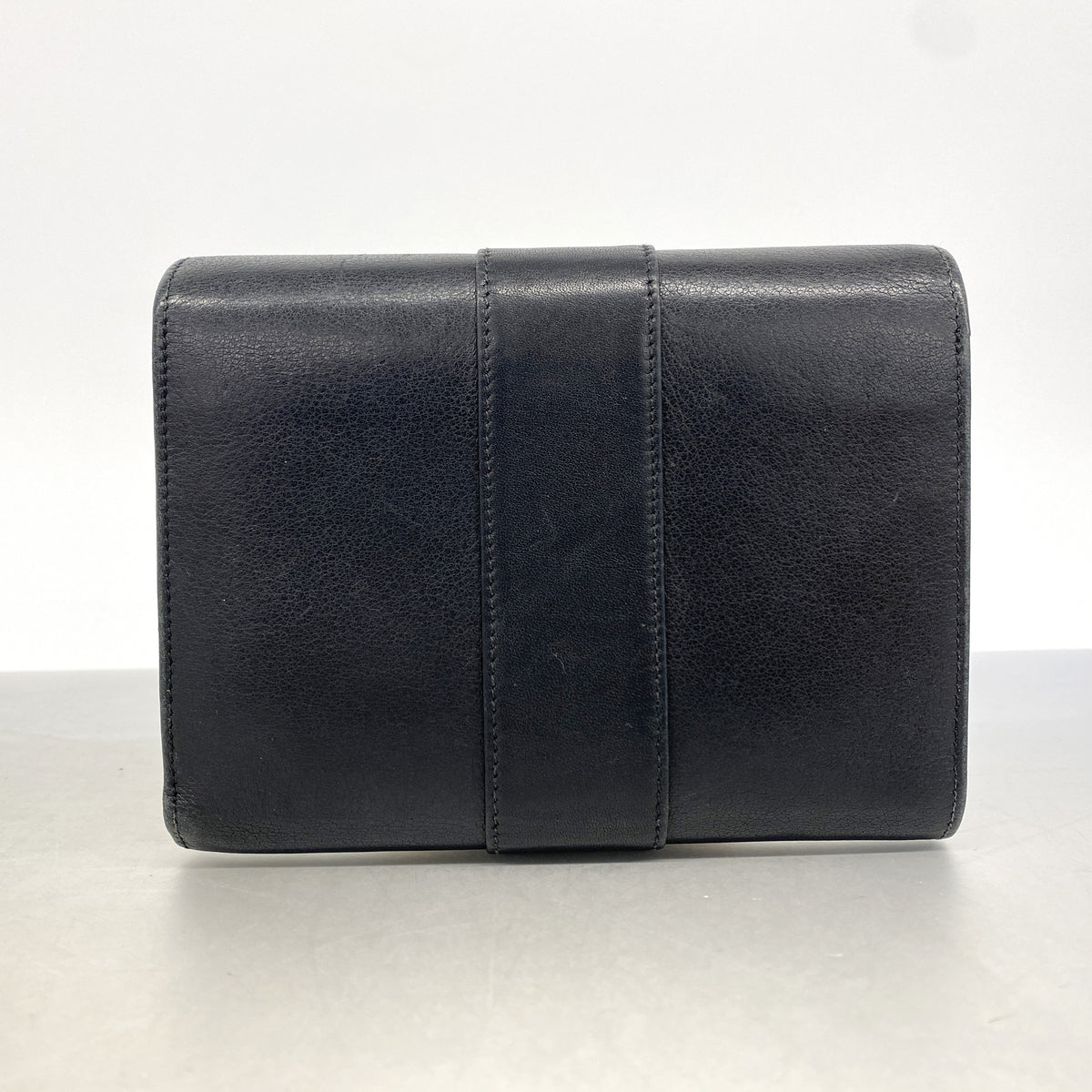 【6id5087】カルティエ 三つ折り財布 トリニティ レザー ブラック ゴールド/シルバー金具【中古】レディース