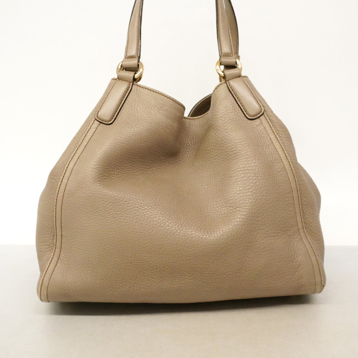 【6id5186】グッチ トートバッグ ソーホー 282309 レザー グレージュ シャンパンゴールド金具【中古】レディース