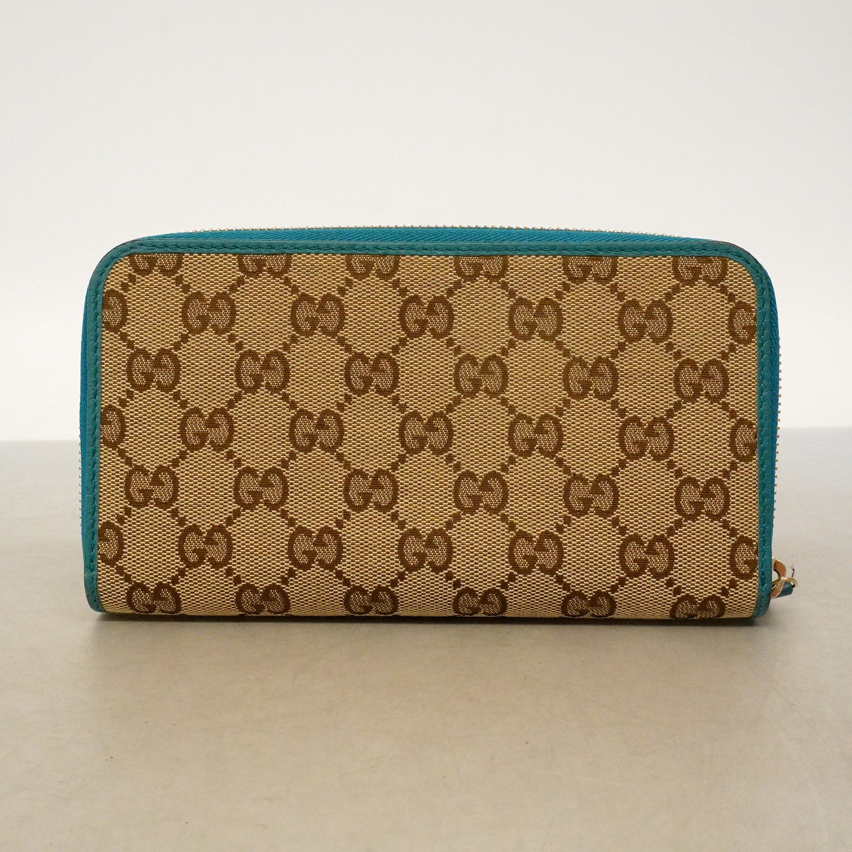 【6id5187】グッチ 長財布 GGキャンバス 363423 キャンバス ブラウン グリーン シャンパンゴールド金具【中古】レディース