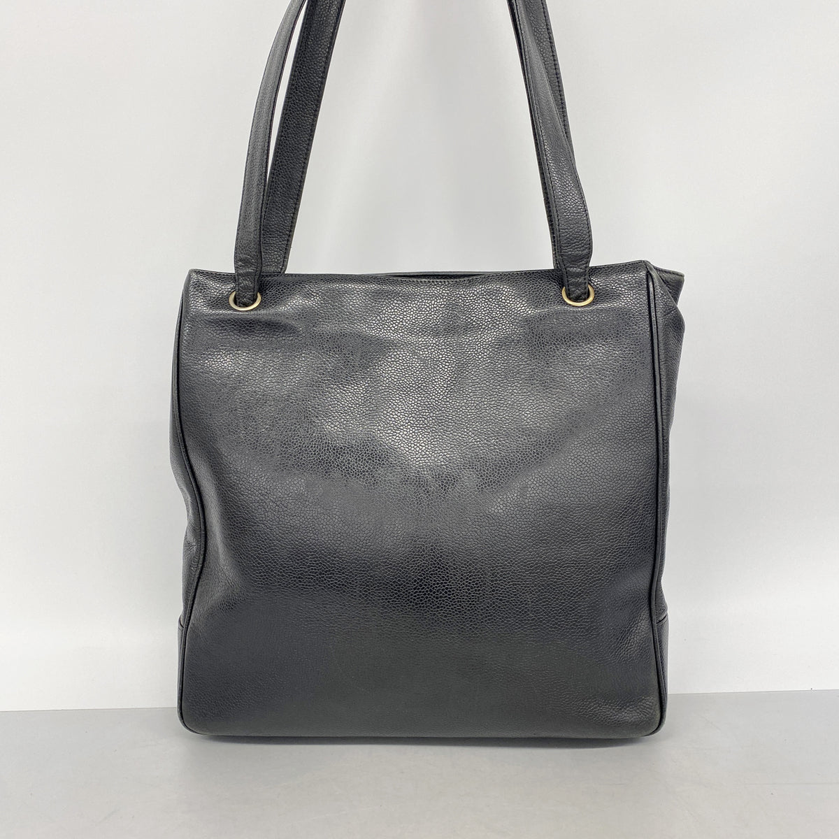 【6id5238】シャネル トートバッグ キャビアスキン ブラック ゴールド金具【中古】レディース
