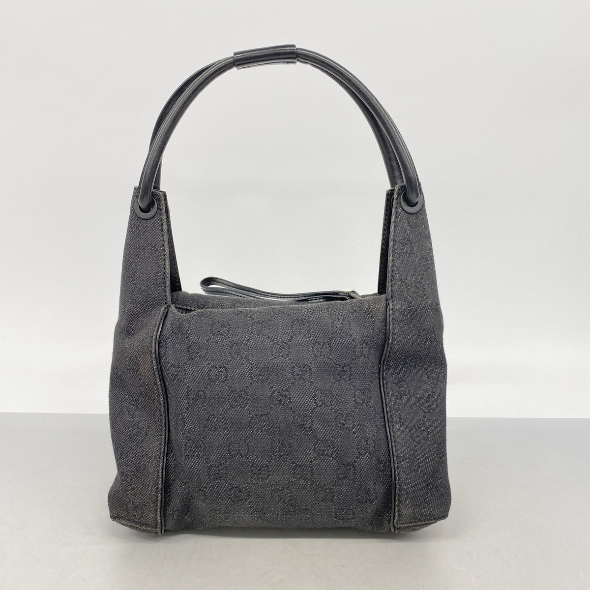 【6id5339】グッチ ハンドバッグ 101333 デニム ブラック シルバー金具【中古】レディース
