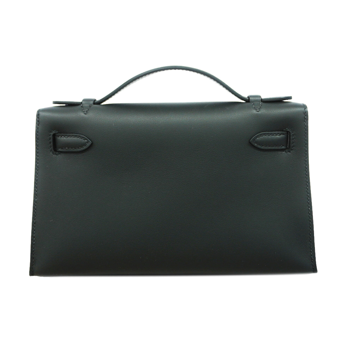 【6id5599-g】エルメス ハンドバッグ ポシェットケリー スイフト ブラック シルバー金具 K刻印【中古】レディース
