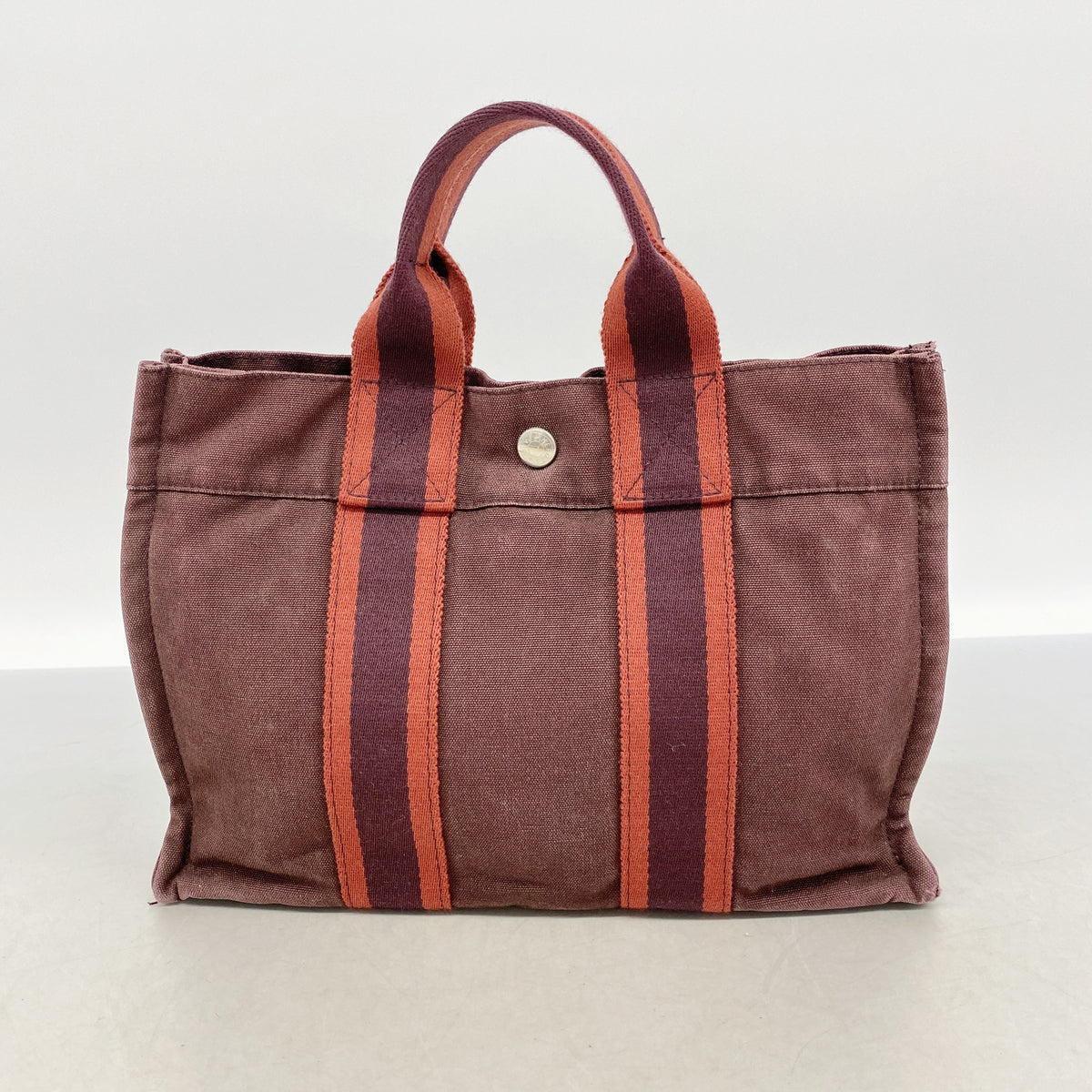 【6id5795】エルメス ハンドバッグ フールトゥPM キャンバス ボルドー シルバー金具【中古】レディース