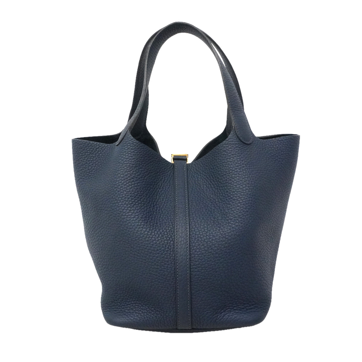 【6id5983】エルメス ハンドバッグ ピコタンロックMM トリヨンクレマンス ブルータイ ゴールド金具 W刻印【中古】レディース