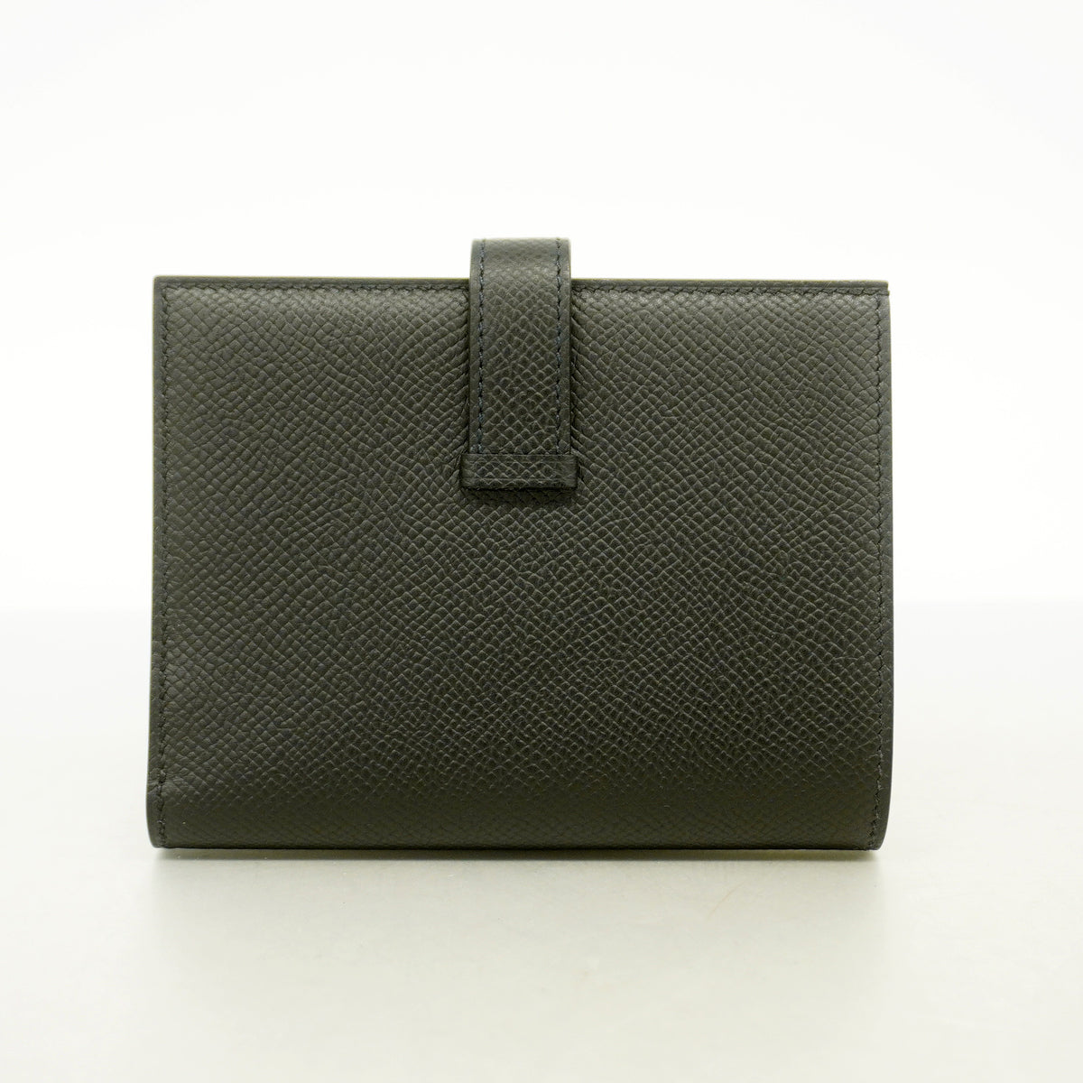 【6id6012】エルメス 財布 ベアンコンパクト ヴォーエプソン ブラック ゴールド金具 K刻印【中古】レディース
