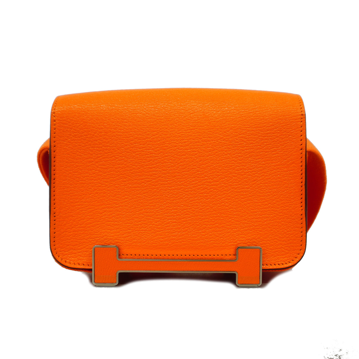 【6id6379】エルメス ショルダーバッグ ゲタ シェブルミゾル オレンジ シルバー金具 B刻印【中古】レディース