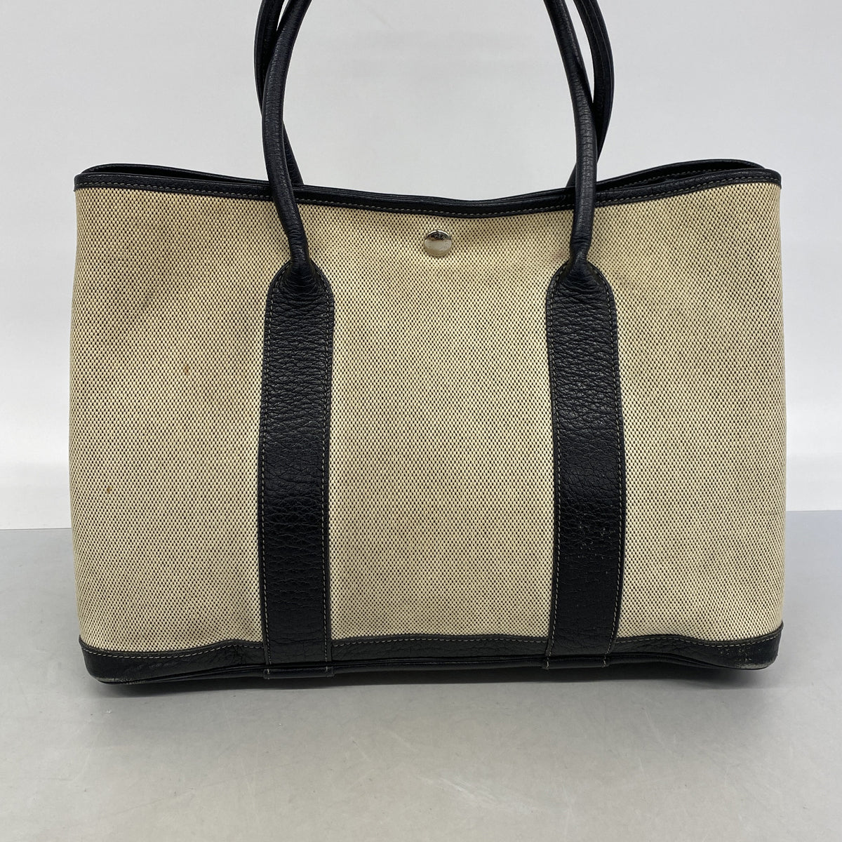 【6ie6632】エルメス トートバッグ ガーデンパーティPMボルディック トワルアッシュ ブラック シルバー金具【中古】レディース
