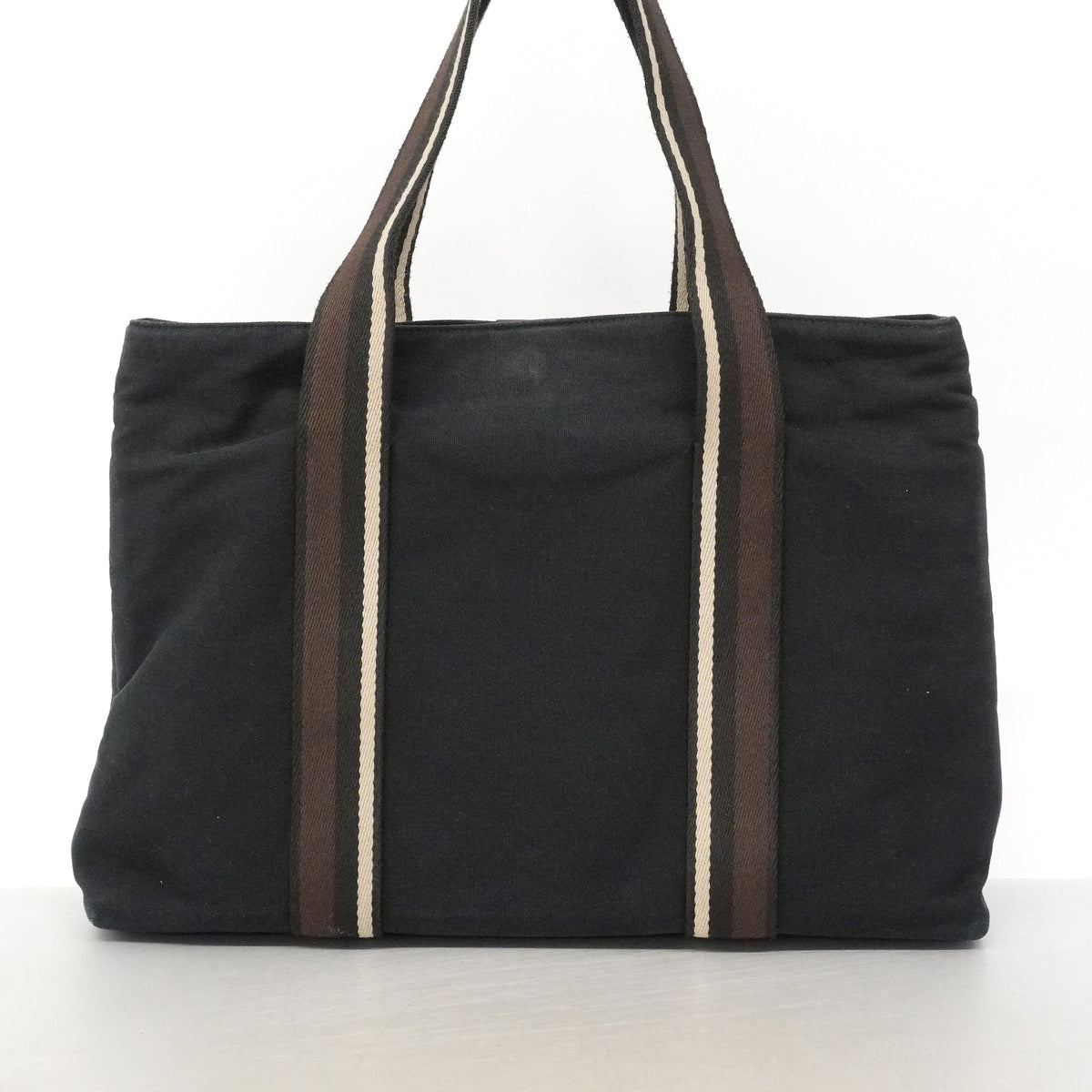 【6ie6656】エルメス トートバッグ トロカホリゾンタルMM キャンバス ブラック シルバー金具【中古】メンズ レディース ユニセックス