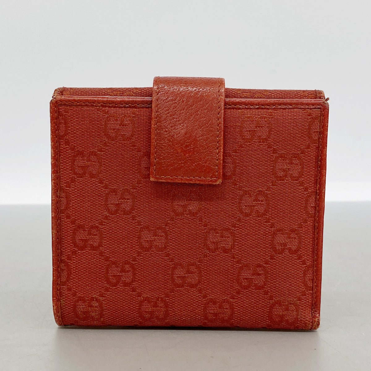 【6ie6927】グッチ 財布 GGキャンバス 112664 キャンバス レッド シルバー金具【中古】レディース