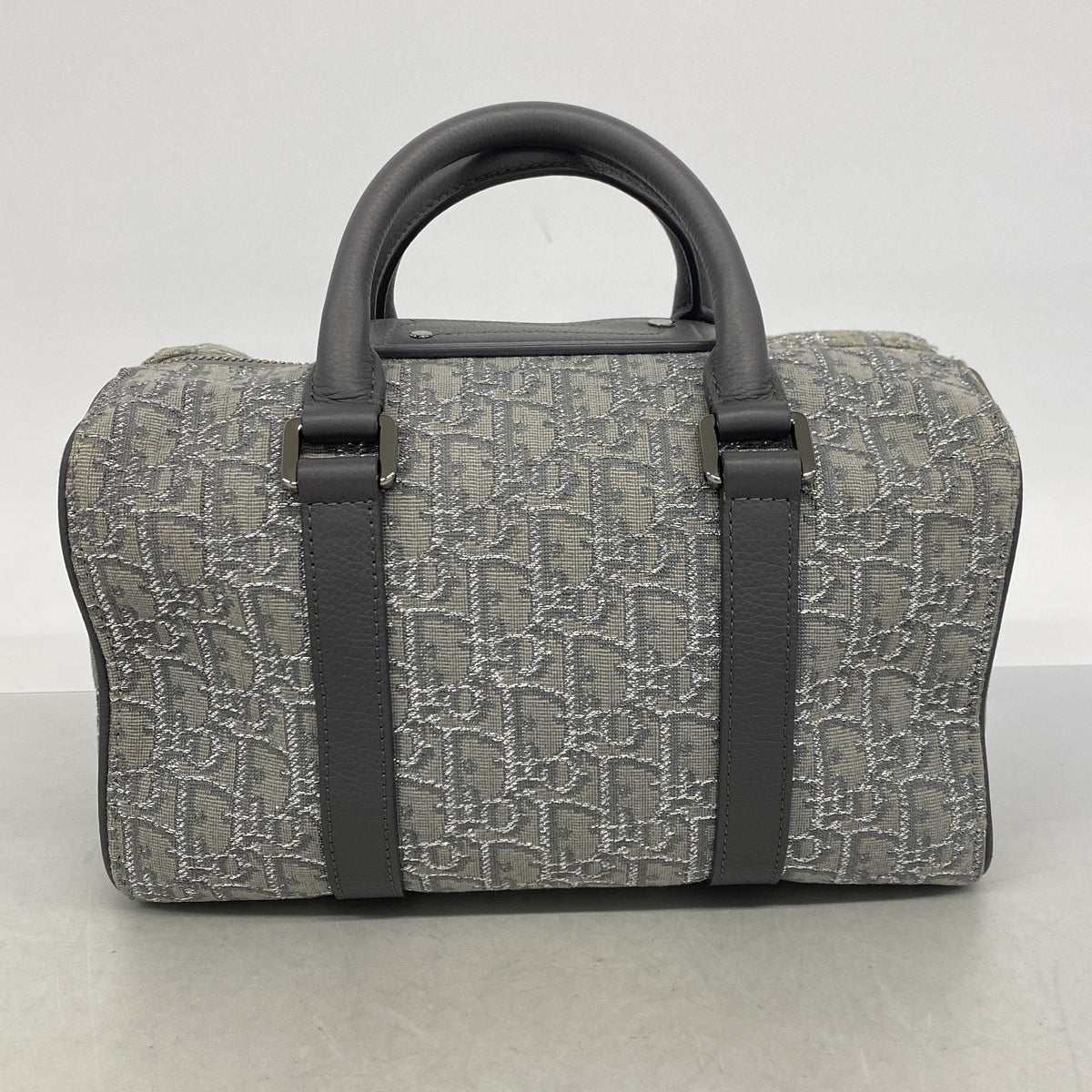 【6ie6939】クリスチャンディオール ハンドバッグ ランゴ26 キャンバス グレー シルバー金具 2wayバッグ【中古】レディース