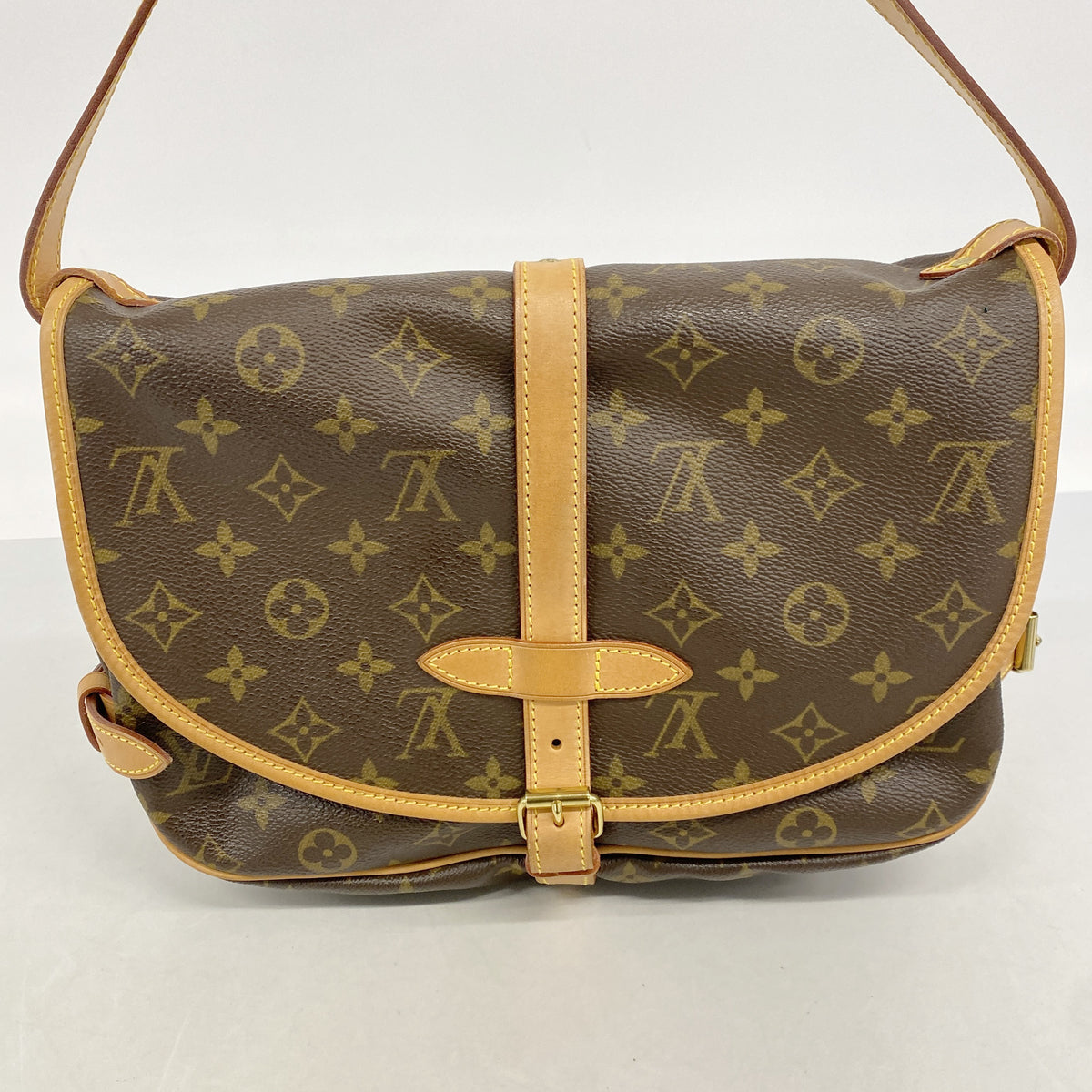 【6ie7013-h】ルイヴィトン ショルダーバッグ モノグラム ソミュール30 M42256 ブラウン【中古】レディース