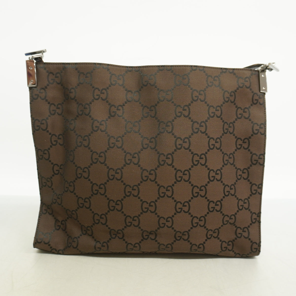 【6ie7292】グッチ ショルダーバッグ GGナイロン 001 3283 ナイロン ダークブラウン シルバー金具【中古】レディース