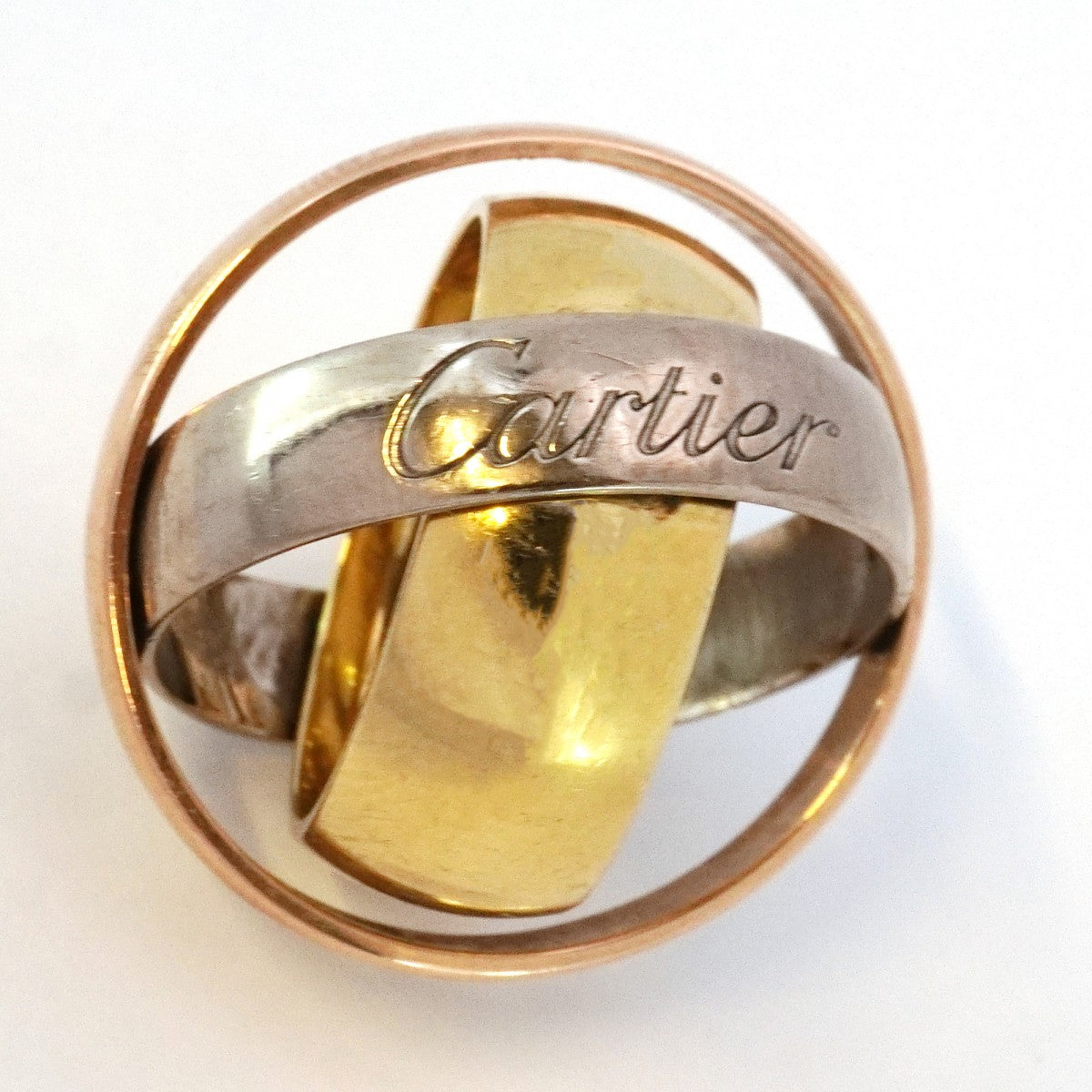 ★最終価格★SALE【6jbb0221】カルティエ リング トリニティ マストエッセンス K18YG イエローゴールド K18WG ホワイトゴールド K18PG ピンクゴールド #61【中古】メンズ