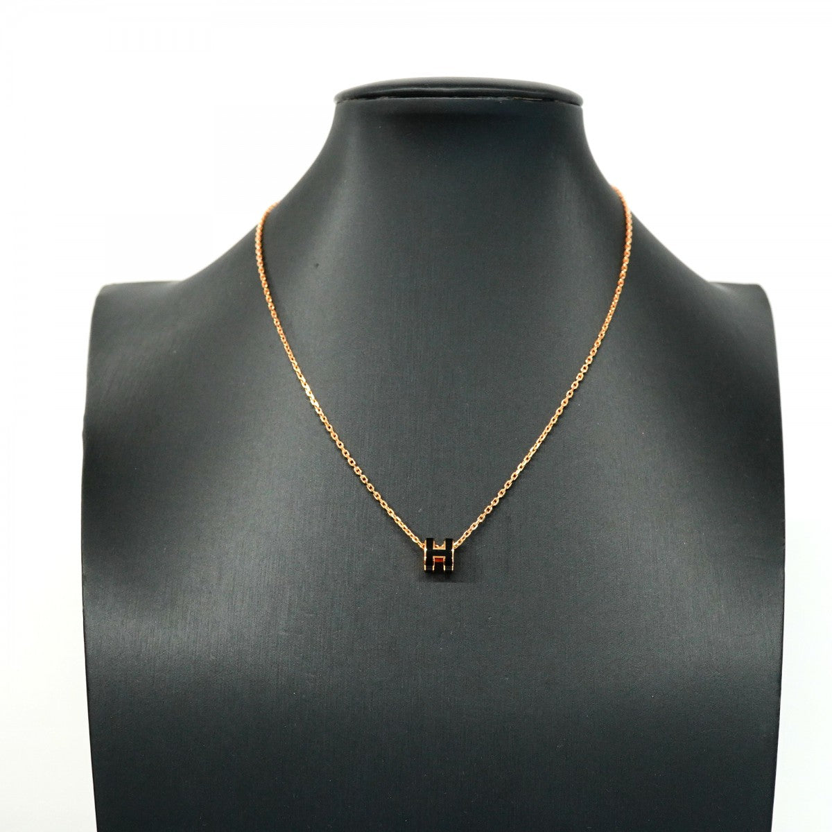 ★在庫処分★最終価格★SALE【6jdb0038-k】エルメス ネックレス ミニポップアッシュ GPメッキ ブラック ピンクゴールド【中古】レディース
