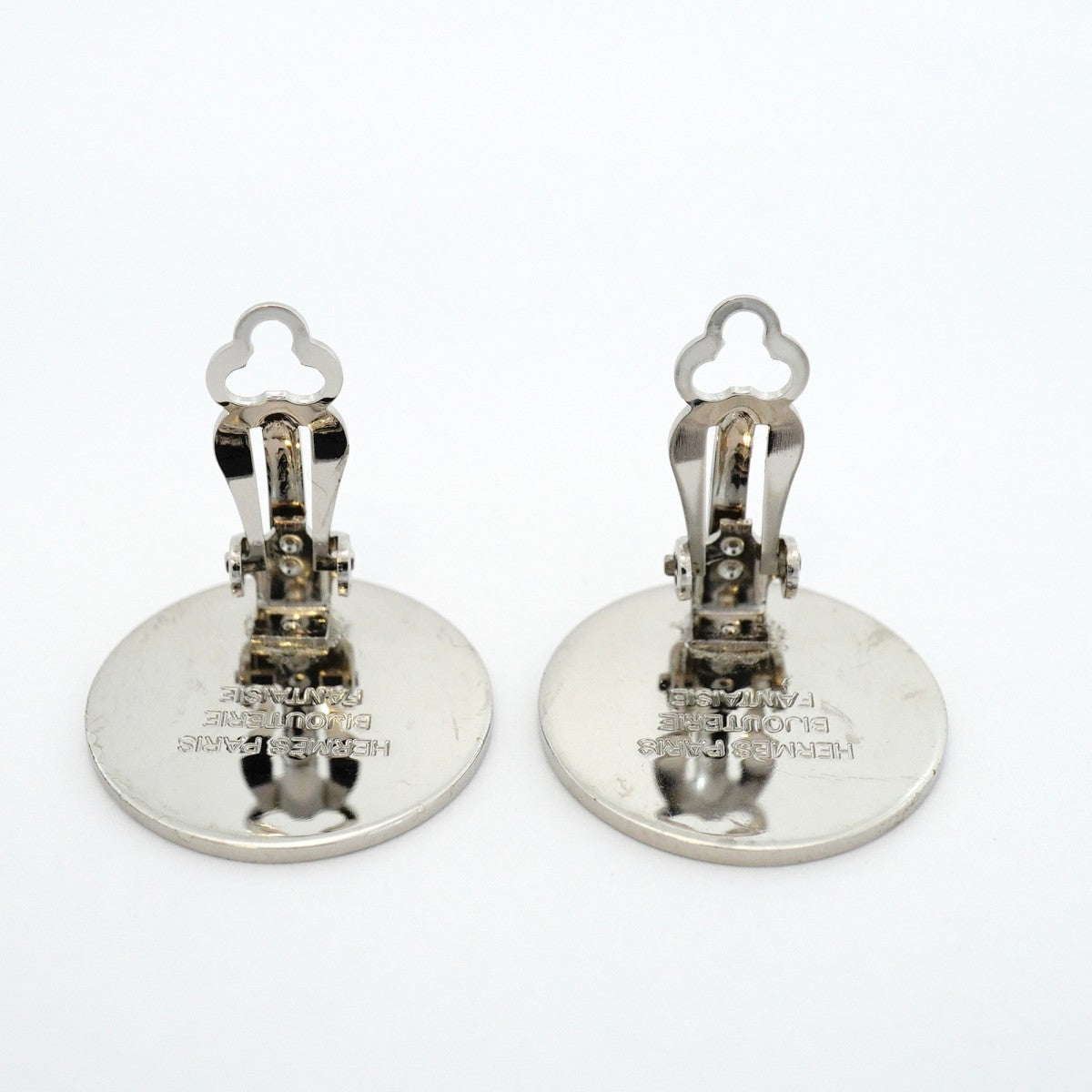 【6jeb0713-k】エルメス イヤリング セリエ メタル シルバー【中古】レディース