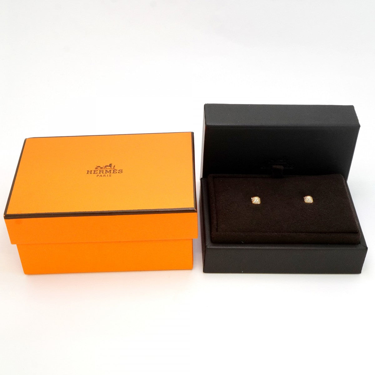 【6jeb0732】エルメス ピアス クルードゥH K18PG ピンクゴールド ダイヤモンド【中古】レディース