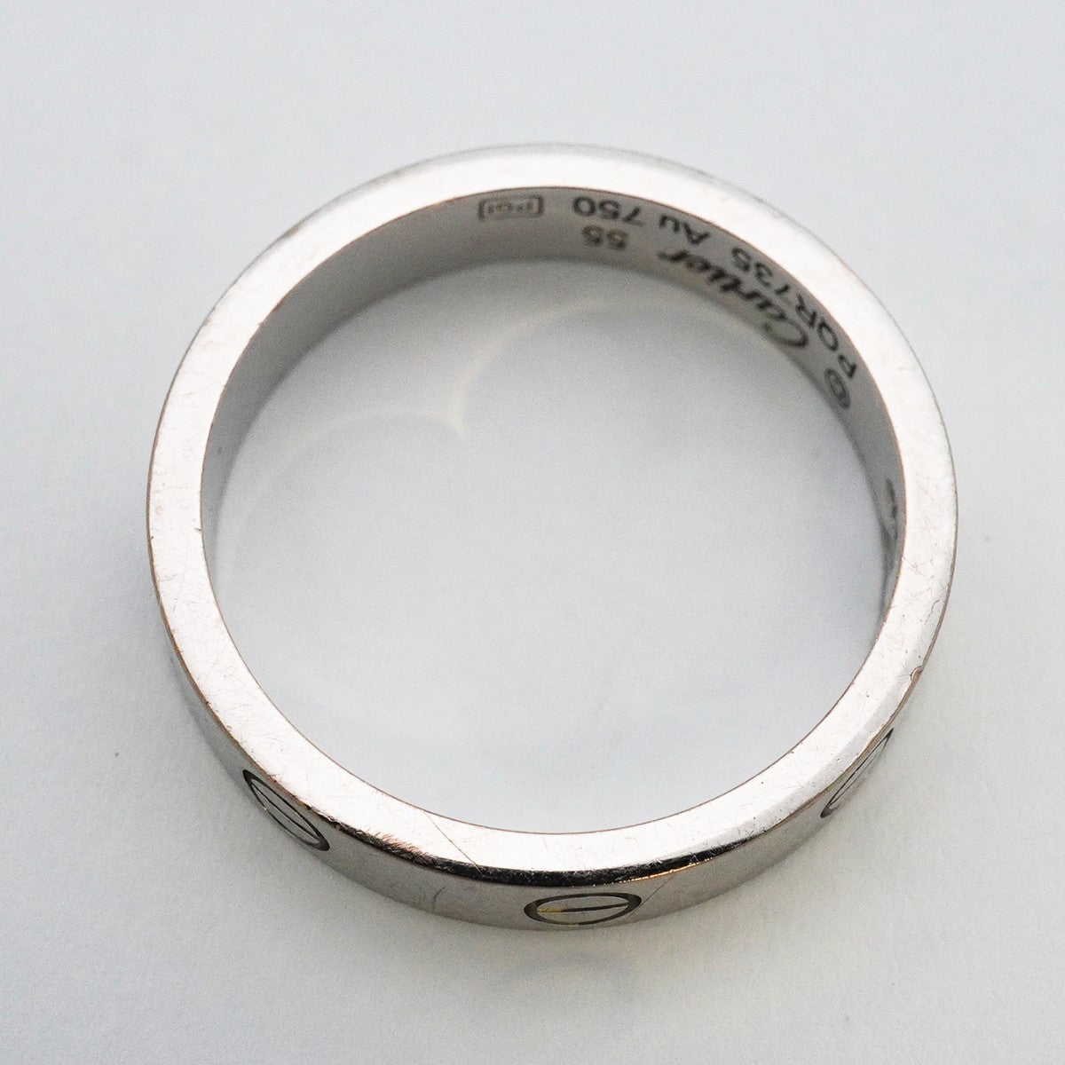 【6jeb0809】カルティエ リング ミニラブ 1PD K18WG ホワイトゴールド ダイヤモンド #55【中古】メンズ レディース ユニセックス