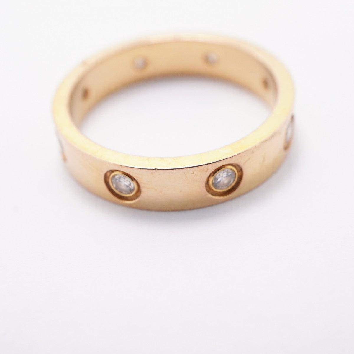 【6jfb0049】カルティエ リング ミニラブ フルダイヤ K18YG イエローゴールド ダイヤモンド #50【中古】レディース