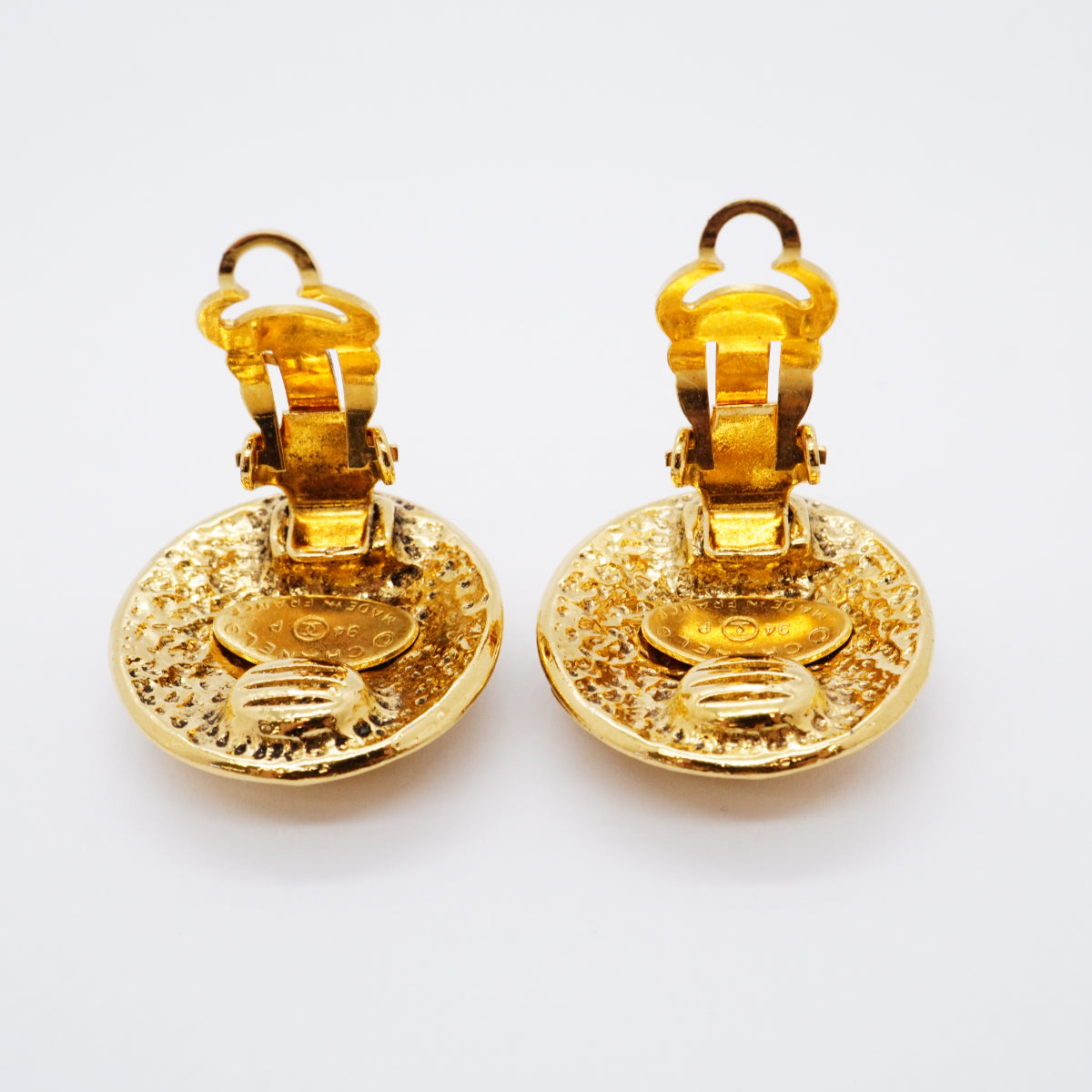 【6jfb0212-k】シャネル イヤリング ヴィンテージ ココマーク 丸型 サークル GPメッキ ゴールド【中古】レディース