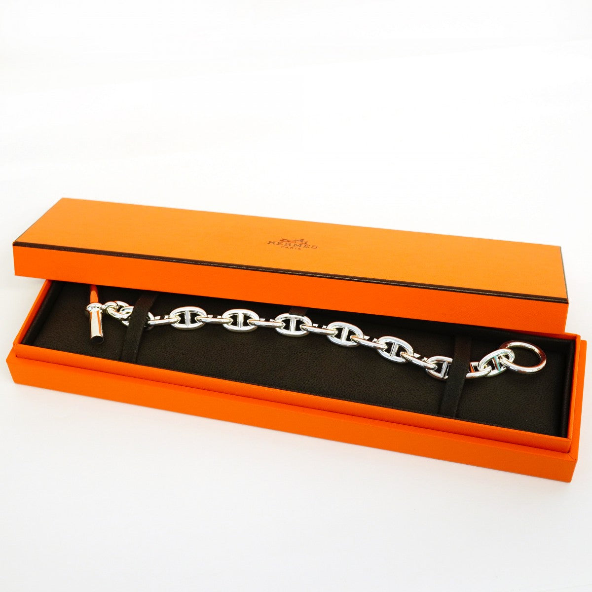 【6jfb0306】エルメス ブレスレット シェーヌダンクル MM 15コマ シルバー925【中古】メンズ レディース ユニセックス