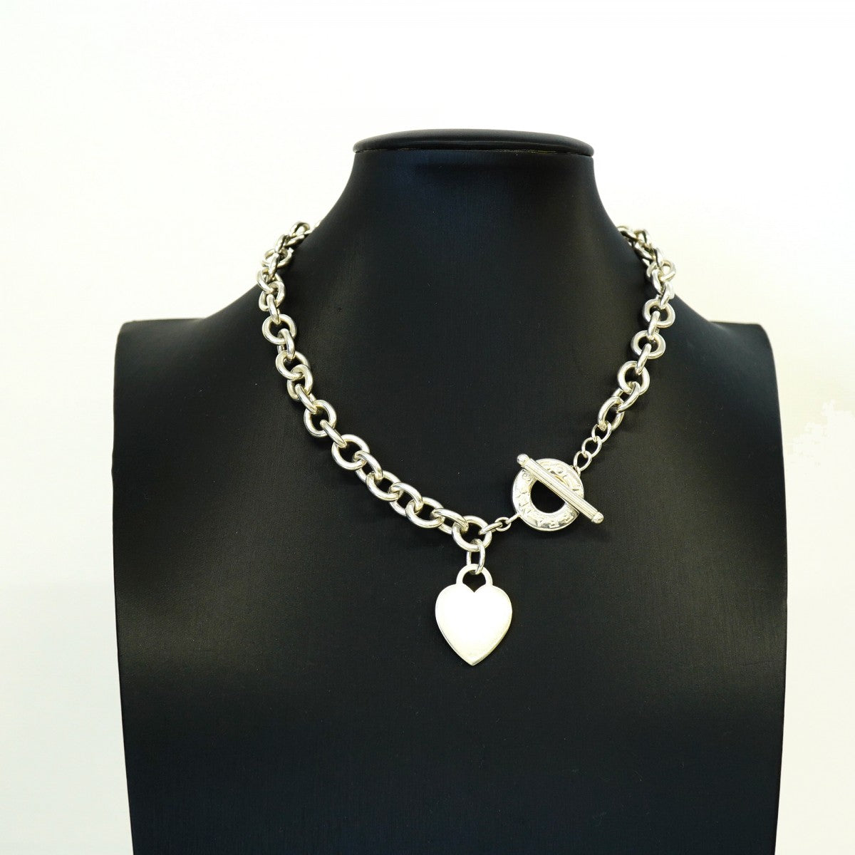 【6jfb0336-k】ティファニー ネックレス ハートタグ/トグル シルバー925【中古】レディース