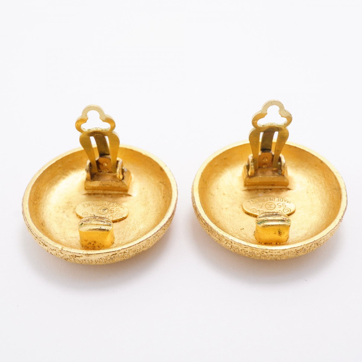 【6jfb0376-k】シャネル イヤリング ヴィンテージ ココマーク 丸型 サークル GPメッキ ゴールド【中古】レディース