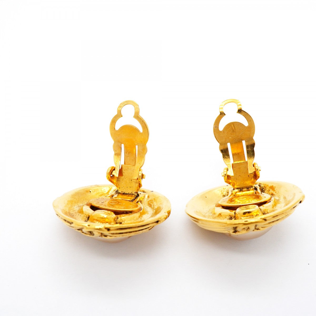 【6jfb0408-k】シャネル イヤリング ヴィンテージ ココマーク GPメッキ フェイクパール ゴールド【中古】レディース