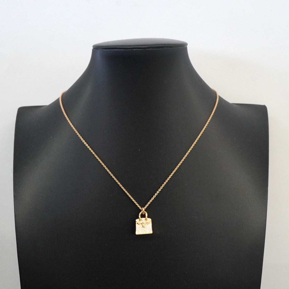 【6jfb0574】エルメス ネックレス アミュレット/バーキン K18PG ピンクゴールド ダイヤモンド【中古】レディース
