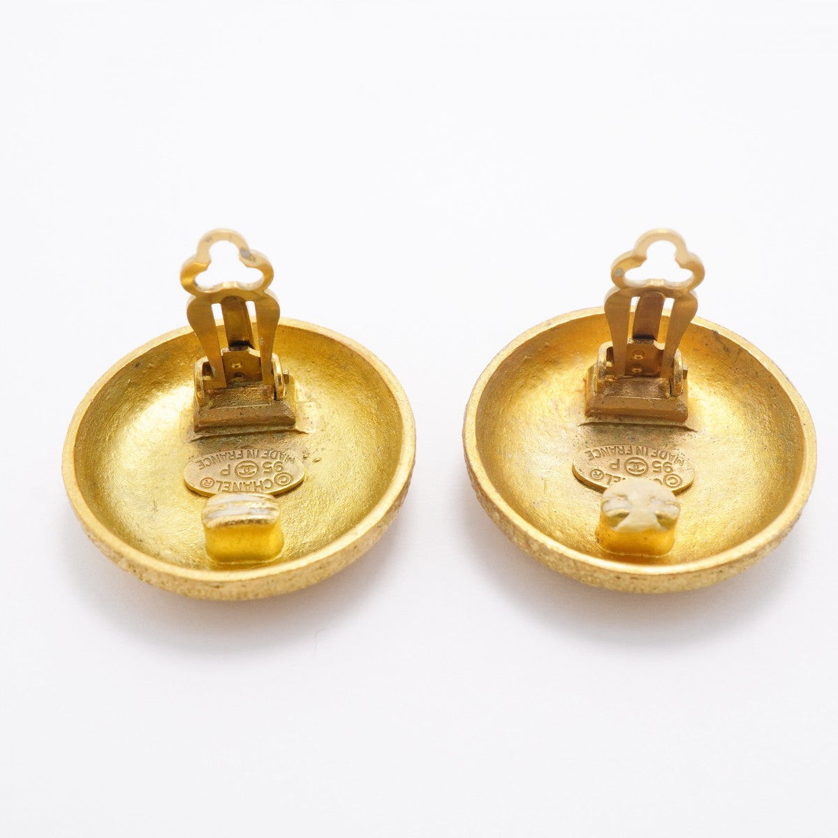 【6jfb0648-k】シャネル イヤリング ヴィンテージ ココマーク 丸型 サークル GPメッキ ゴールド【中古】レディース