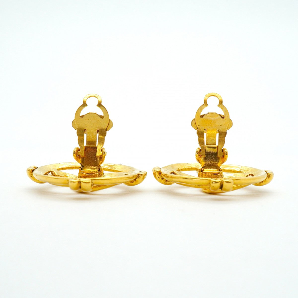 【6jfb0701】シャネル イヤリング ヴィンテージ ココマーク 丸型 サークル GPメッキ ゴールド【中古】レディース