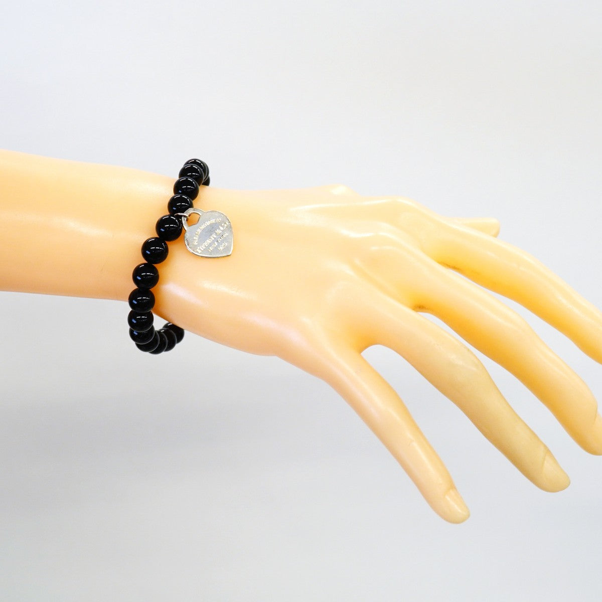 【6jgb0102-k】ティファニー ブレスレット リターントゥ/ハートタグ シルバー925 オニキス ブラック【中古】レディース